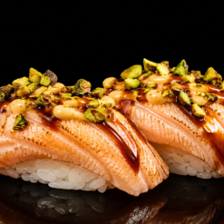 Nigiri salmone pistacchio