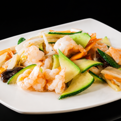 Gamberi con verdure